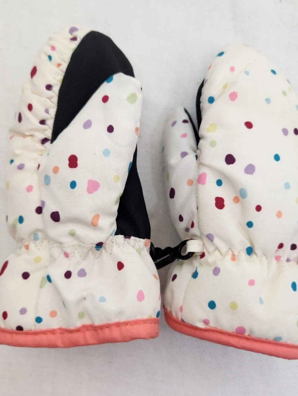 Swiss Tech Toddler Girls OS Polka Dot Mittens Gloves Winter Grips